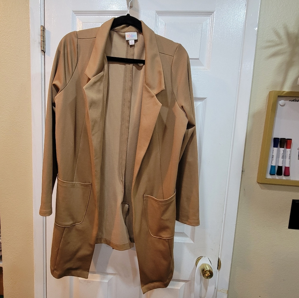 LuLaRoe Camel Open-Front Blazer, Size M
